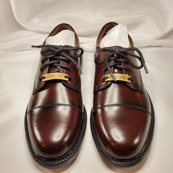 Dockers Mens Brown Gordon Cap-Toe Oxford Dress Shoes Size 8M Genuine Leather - Picture 9 of 13